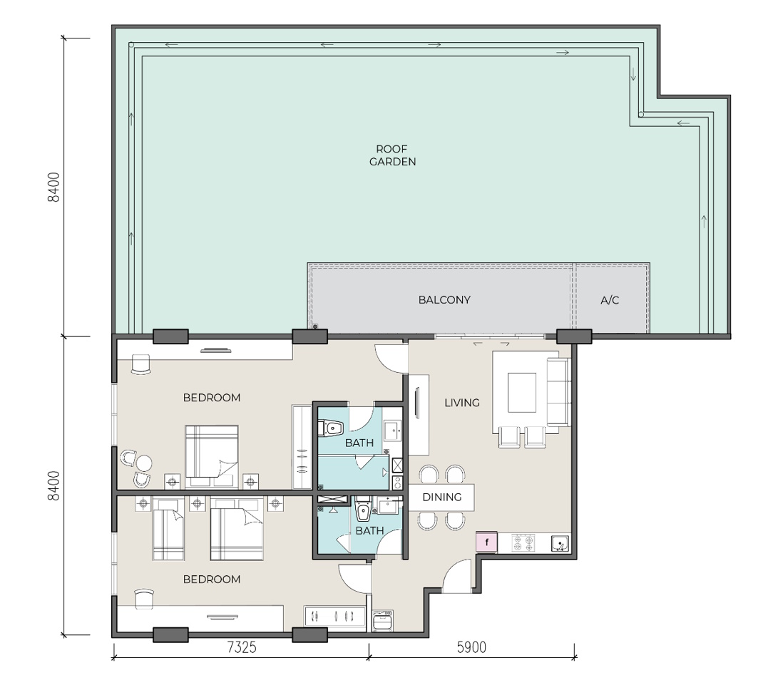 Type D - 2648 sq ft (1319 sq ft + 1329 sq ft)